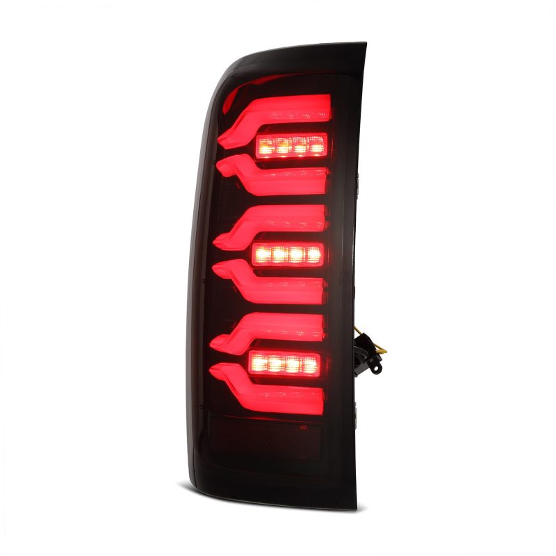 AlphaRex 620050 fits Chevy 14-18 Silverado 1500 Luxx-Series LED Tail Lights Black/Red w/Activ Light/Seq Signal