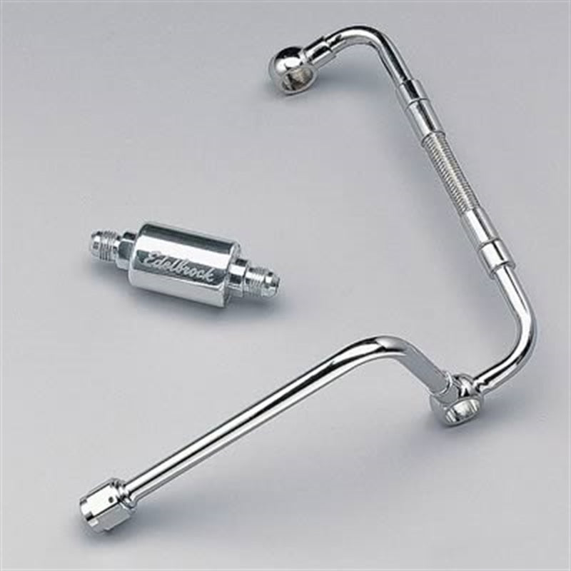 Edelbrock 8128 Dual Feed Line/Thunder Series Carb w/ Polished Fuel Filter