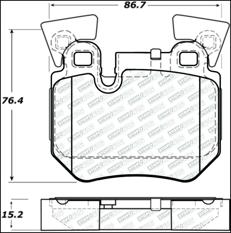 Stoptech 305.1372 08-13 BMW 1-Series Street Select Rear Brake Pads