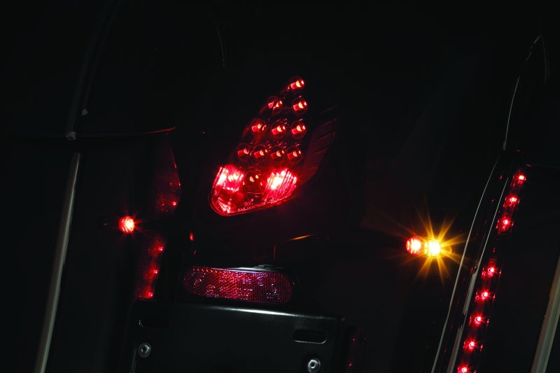 Kuryakyn 2534 Kuryakyn Micro 1000 Dual Fuction Smoke Lens Red/Red/Amber Satin Black