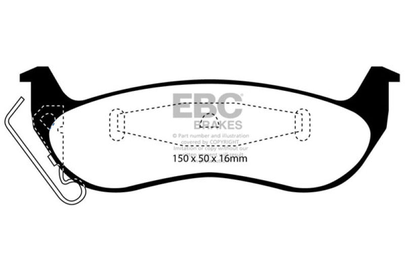 EBC DP21677 03+ fits Ford Crown Victoria 4.6 Greenstuff Rear Brake Pads