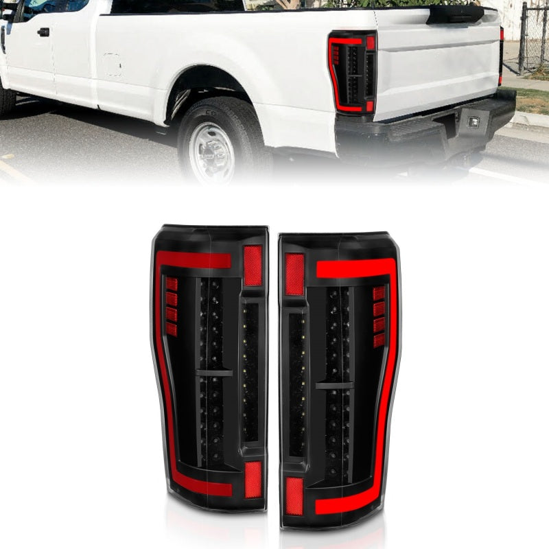 ANZO 311287 2017+ fits Ford F-250 LED Taillights - Black/Clear