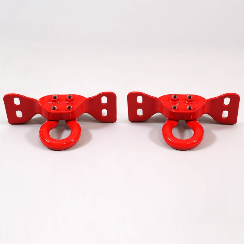 fits Ford 17-22 Racing M-18954-SDR Super Duty Tow Hooks - Red (Pair)