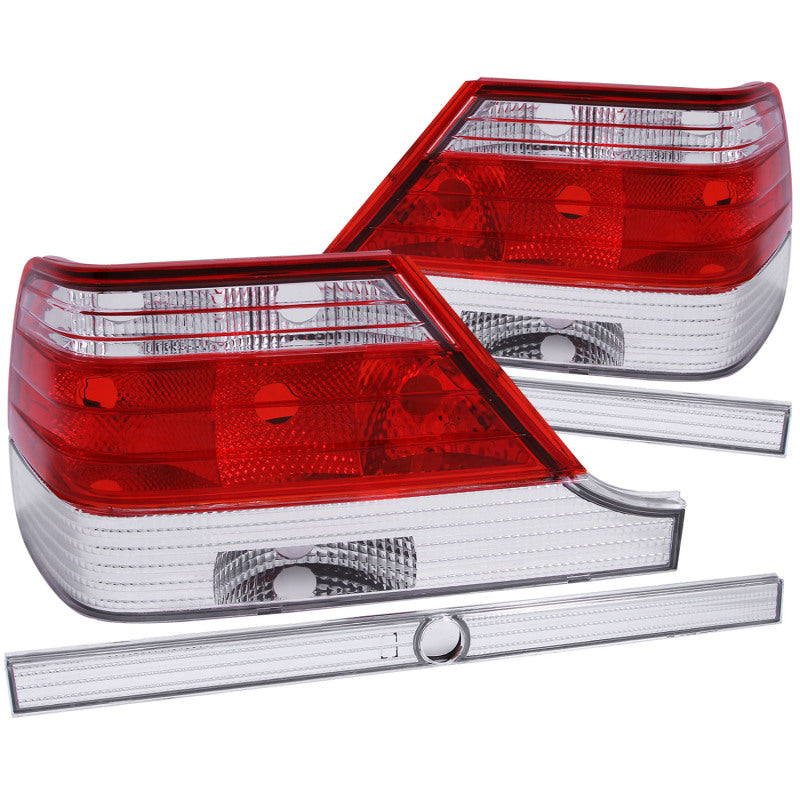 ANZO 221153 1999 Mercedes Benz S Class W140 Taillights Red/Clear