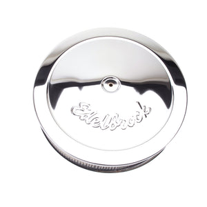 Edelbrock 1221 Air Cleaner Pro-Flo Series Round Steel Top Paper Element 14In Dia X 3 75In Dropped Base