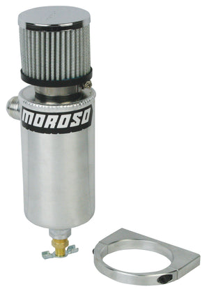 Moroso 85467 Breather Tank/Catch Can -12An Male Fitting - Billet Mounting Bracke