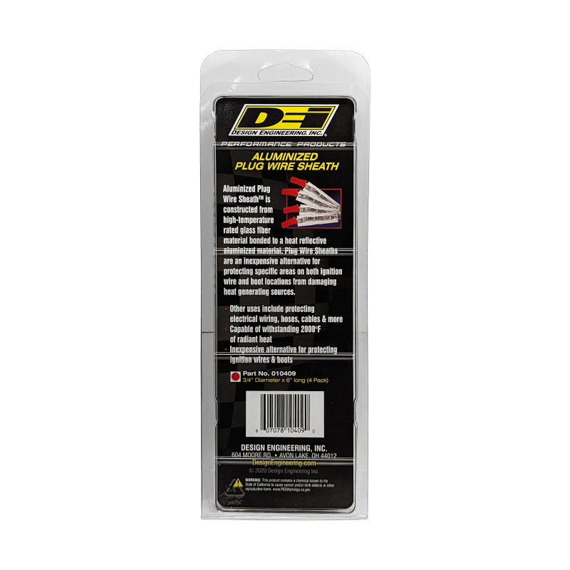 DEI  10409 Plug Wire Sheath 3/4in x 6in - 4-pack - Aluminum
