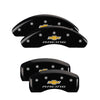 MGP 14239SBRCBK 4 Caliper Covers Engraved F & R fits Chevy Racing Black Finish S
