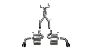 CORSA Performance 14773BLK Corsa 16-18 fits Chevy Camaro SS Xtreme 2.75in Cat-Back Dual Rear Exit w/ Single 4.5in Black PVD