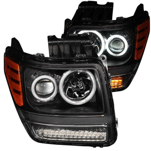 ANZO 111145 2007-2012 fits Dodge Nitro Projector Headlights w/ Halo Black (CCFL) G2