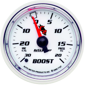 AutoMeter 7107 Autometer C2 52mm 30 in hg/20 PSI Mechanical Boost Vacuum Gauge