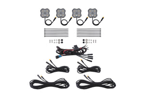 Diode Dyamics Rock Light - Amber/White - M8 4-Pack