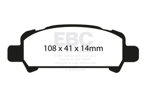 EBC DP21293 02-06 fits Subaru Baja 2.5 Greenstuff Rear Brake Pads