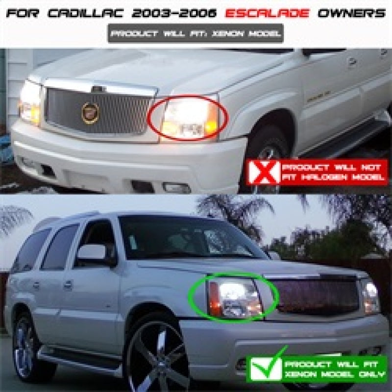 Spyder 5042279 fits Cadillac 02-06 Escalade Projector Xenon/HID Model- LED Halo