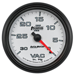 AutoMeter 7884 AutoMeter Gauge Vacuum 2-5/8in. 30Inhg Mechanical Phantom II
