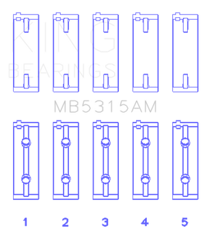 King MB5315AM0.5 fits Mitsubishi 4G63T/4G64 (Size 0.5) Main Bearing Set