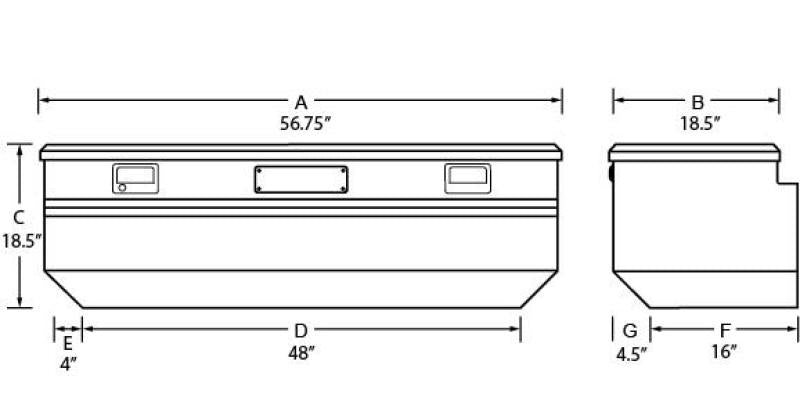 Tradesman 9456 Aluminum Flush Mount Truck Tool Box (56in.) - Brite