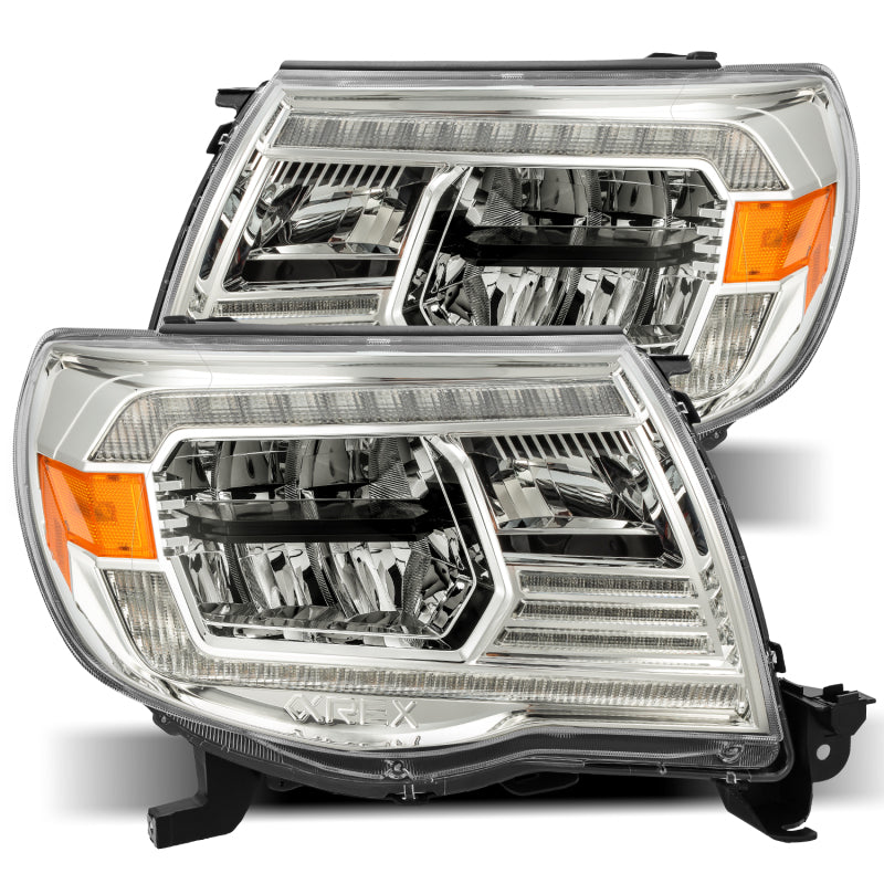 AlphaRex 880734 fits Toyota 05-11 Tacoma LUXX Crystal Headlights Plank Style Chrome w/Activation Light/DRL