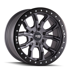 Dirty Life 9303-7973MGT38 9303 DT-1 17x9/5x127 BP/-38mm Offset/78.1mm Hub Matte Gunmetal Wheel - Beadlock
