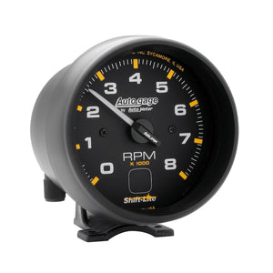 AutoMeter 2302 Autometer AutoGage 3-3/4in Pedestal Tachometer 0-8000 RPM Black/Black w/ Shift Light