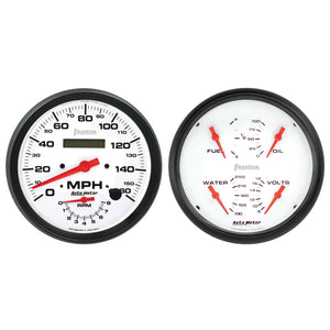 AutoMeter 5805 Autometer Phantom 2pc Gauge Kit Quad & Tach/Speedo 5in.