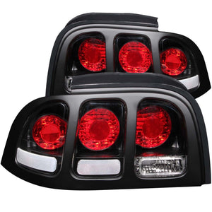 ANZO 221020 1994-1998 fits Ford Mustang Taillights Black