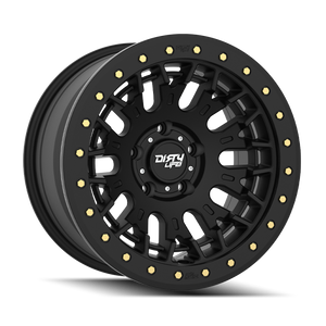 Dirty Life DT-3 17X9 5x127 -12 Offset - Satin Black w/ Simulated Beadlock