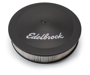 Edelbrock 1223 Air Cleaner Pro-Flo Series Round Steel Top Paper Element 14In Dia X 3 75In Dropped Base