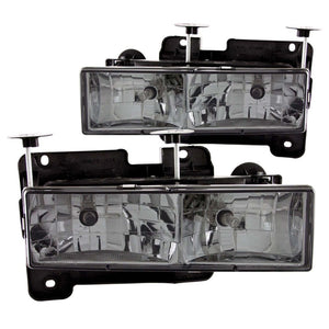 ANZO 111061 1988-1998 fits Chevrolet C1500 Crystal Headlights w/ Smoke Lens
