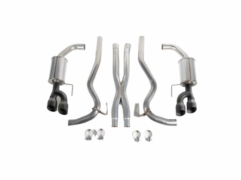 Roush 422093-BLK 18-23 fits Mustang 5.0L V8 Black Tip Cat Back Exhaust Kit (Quad Tip Non-Active)