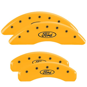 MGP 10023SFRDYL 4 Caliper Covers Engraved F & R Oval Logo/fits Ford Yellow Finis