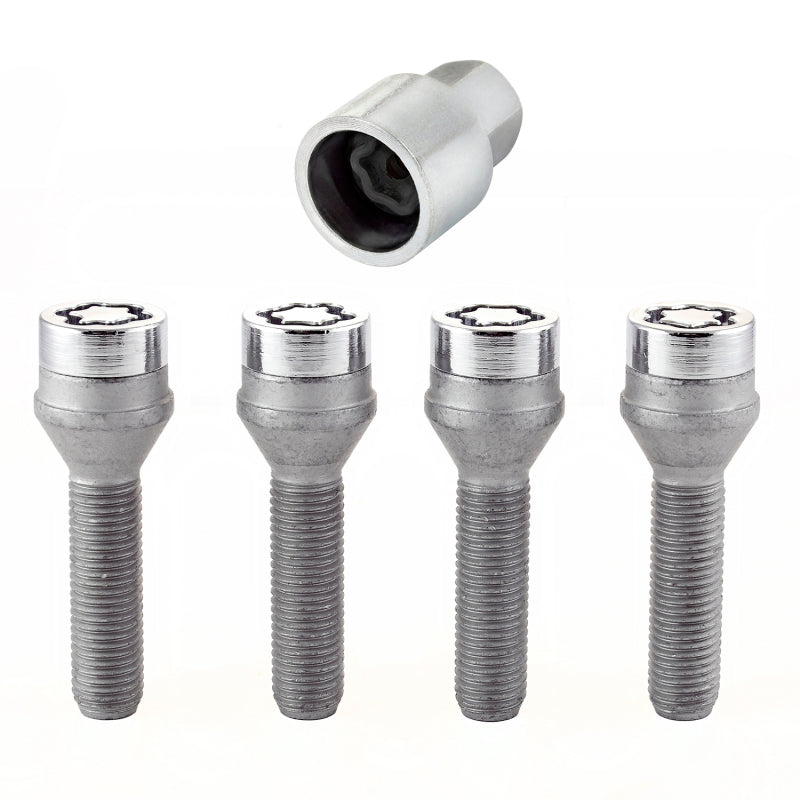 McGard 27111 Wheel Lock Bolt Set - 4pk. (Cone Seat) M12X1.5 / 21mm Hex / 36.3mm Shank Length - Chrome