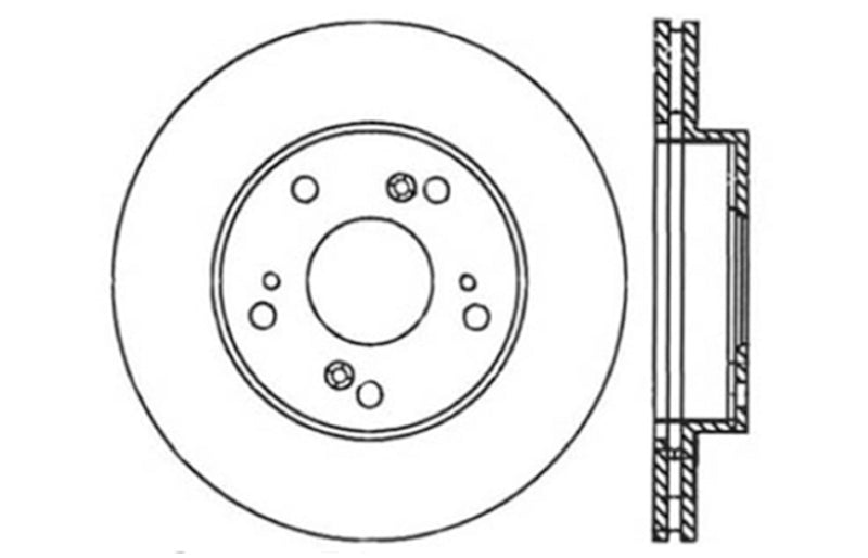 Stoptech 127.40056L 02-06 fits Acura RSX Slotted & Drilled Left Front Rotor