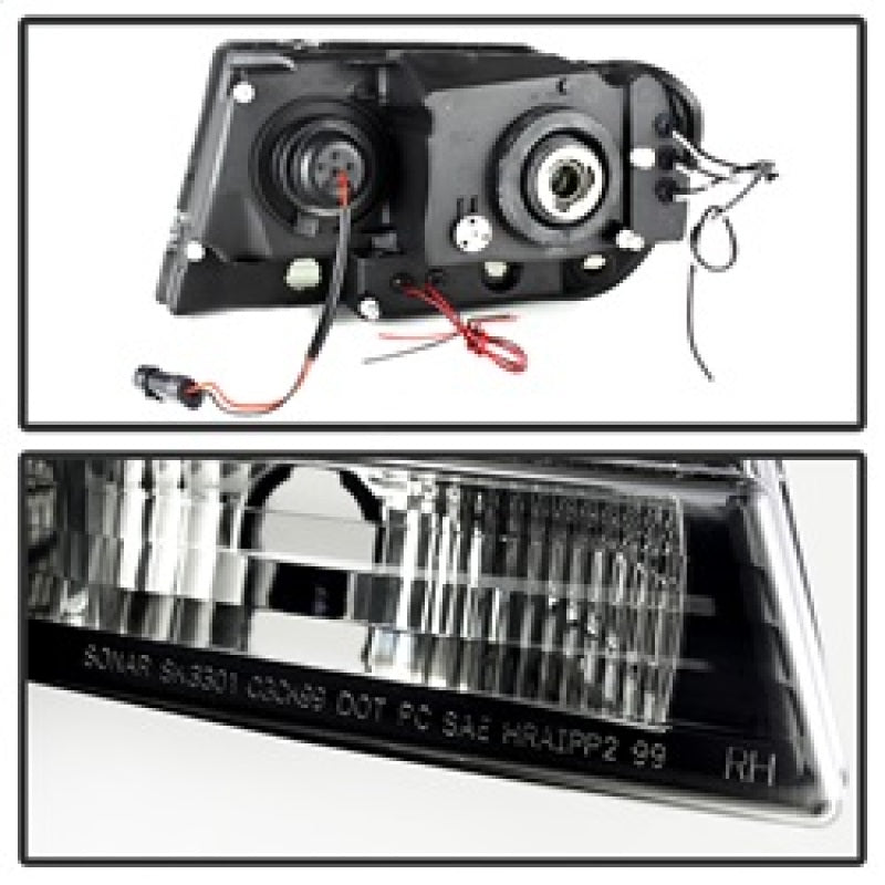 Spyder 5078568 fits Jeep 99-04 Grand Cherokee Projector Headlights LED Halo LED