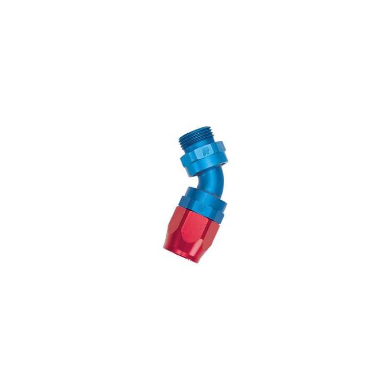 Russell 612420 Performance -10 AN Red/Blue Male SAE Port to -8 Hose 90 Degree (-10 Port 7/8in-14 Thread)