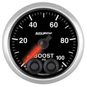 AutoMeter 5606 Autometer Elite 52mm 100psi Digital Stepper Motor w/Peak and Warning Boost Gauge