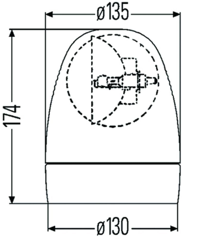 Hella 7337021 Rotating Beacon H12V Amber Lamp 2Rl