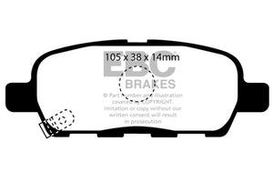 EBC DP31955C 08-13 fits Infiniti EX35 3.5 Redstuff Rear Brake Pads