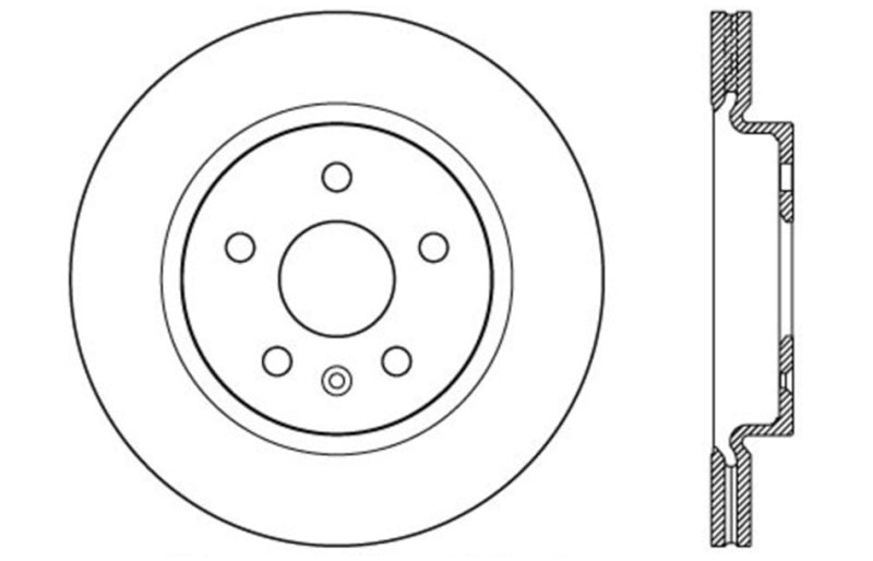 Stoptech 128.62127L Sport Cross Drilled Brake Rotor - Front Left