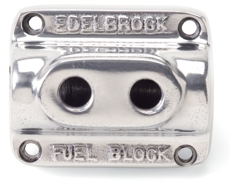 Edelbrock 12801 Polished Fuel Block Dual Carb