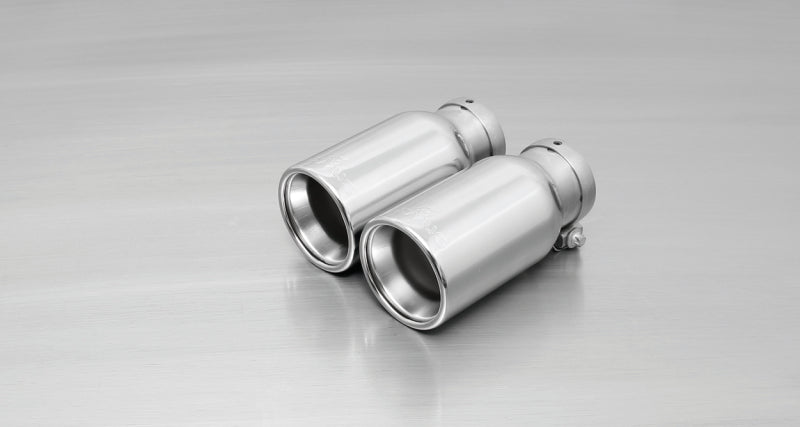 Remus 0026 05 2011 Abarth Punto Evo Abarth 1.4L 90mm Straight Rolled Edge Chromed Tail Pipe Set