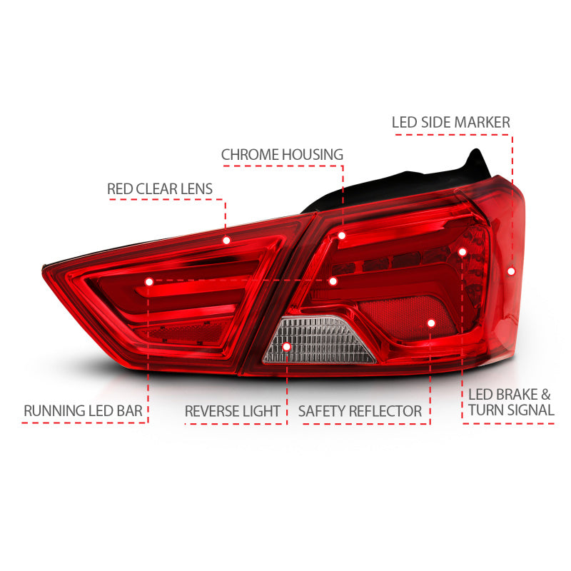 ANZO 321346 fits Chevrolet 14-18 Impala LED Taillights Red/Clear