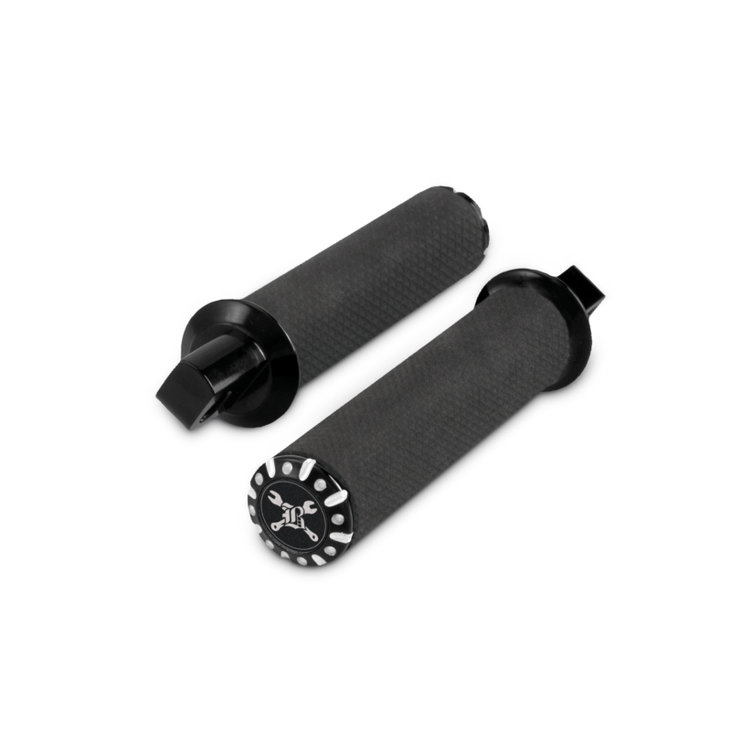 Burly Brand B13-1123BM Universal Hawk Footpeg Set Billet - Black Machined