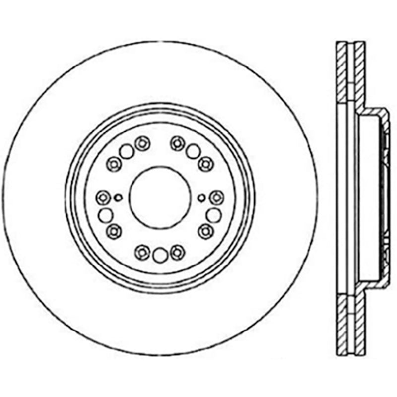Stoptech 126.44107CSR Sport Slotted (CRYO) 95-00 Lexus LS Front Right Rotor