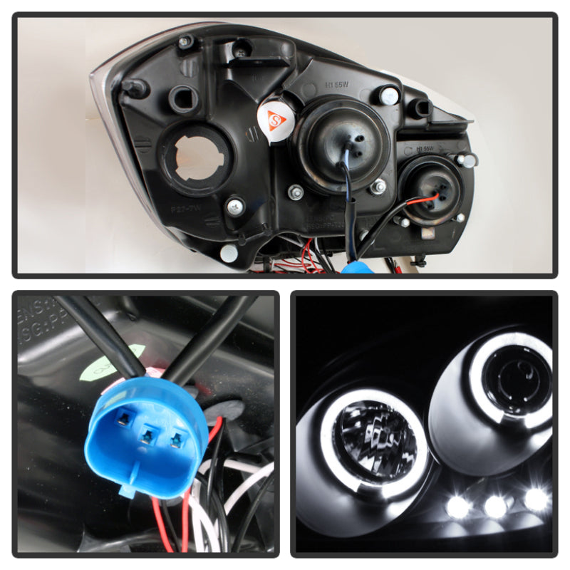 Spyder 5078285 fits Chevy 05-10 Cobalt Projector Headlights LED Halo LED Blk Sm