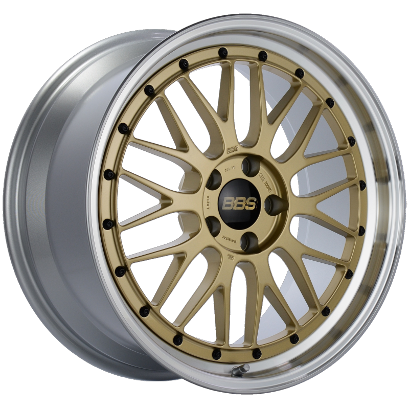 BBS LM250GPK LM 19x9 5x112 ET42 Gold Center Diamond Cut Lip Wheel -82mm PFS/Clip Required