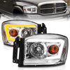 Anzo 111527 06-09 fits Dodge RAM 1500/2500/3500 Headlights Chrome Housing/Clear Lens (w/Switchback Light Bars)