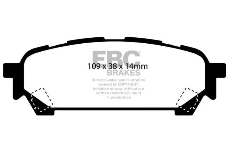 EBC DP21687 fits Saab 04-06 9-2X 2.0 Turbo Greenstuff Rear Brake Pads