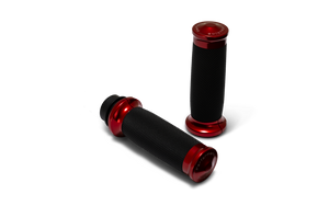 Performance Machine 0063-2104M-R 08-23 Touring, 16-24 Softail TBW Contour Handle Grip Set - Red