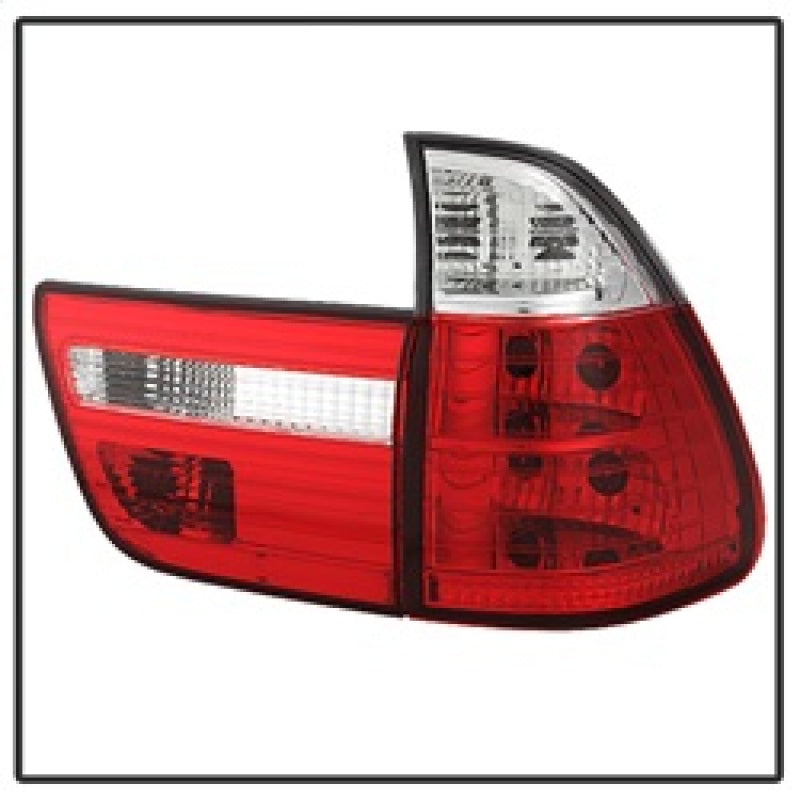 Spyder 5000835 fits BMW 00-06 E53 X5 4PCS Euro Style Tail Lights- Red Clear ALT
